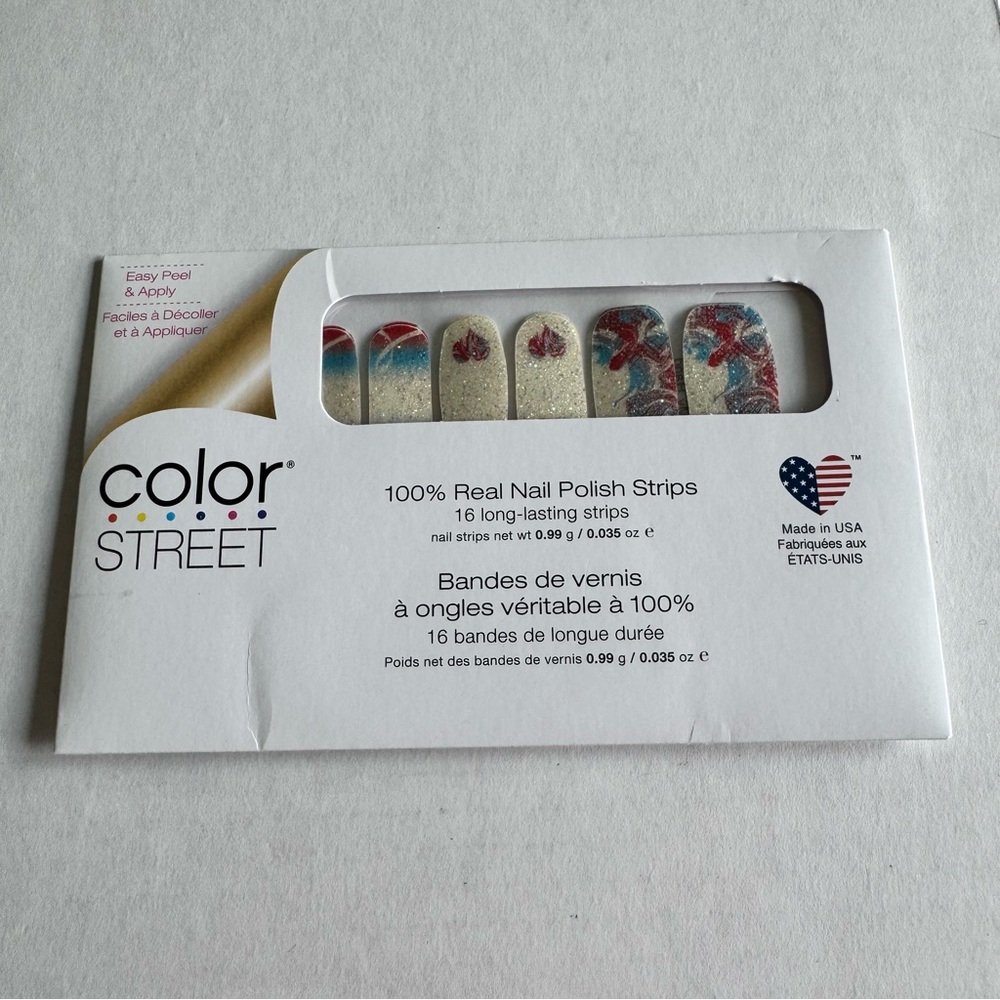 *Retired* Color Street: Take My Hand | Patriotic Red White Blue Heart Ribbon - Picture 3 of 8